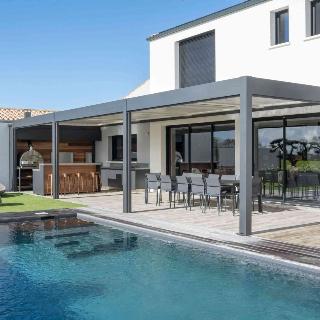 Pergola avec espace cuisine