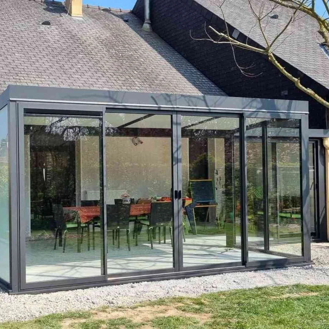 Véranda avec chéneau central